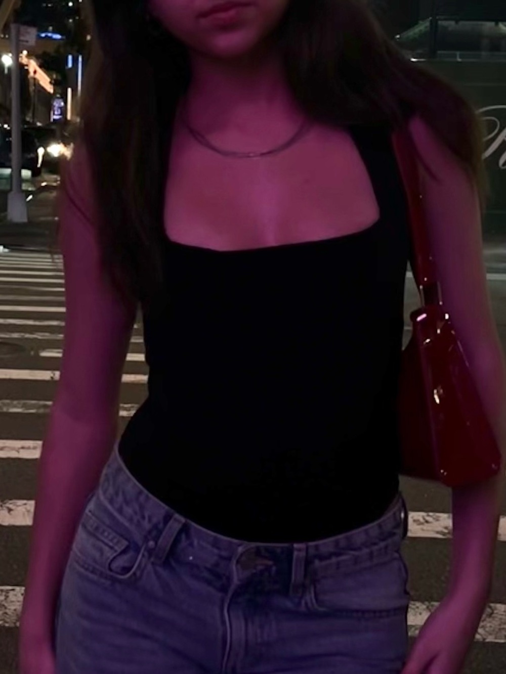 Zara Black Square-Neck Tank Top
